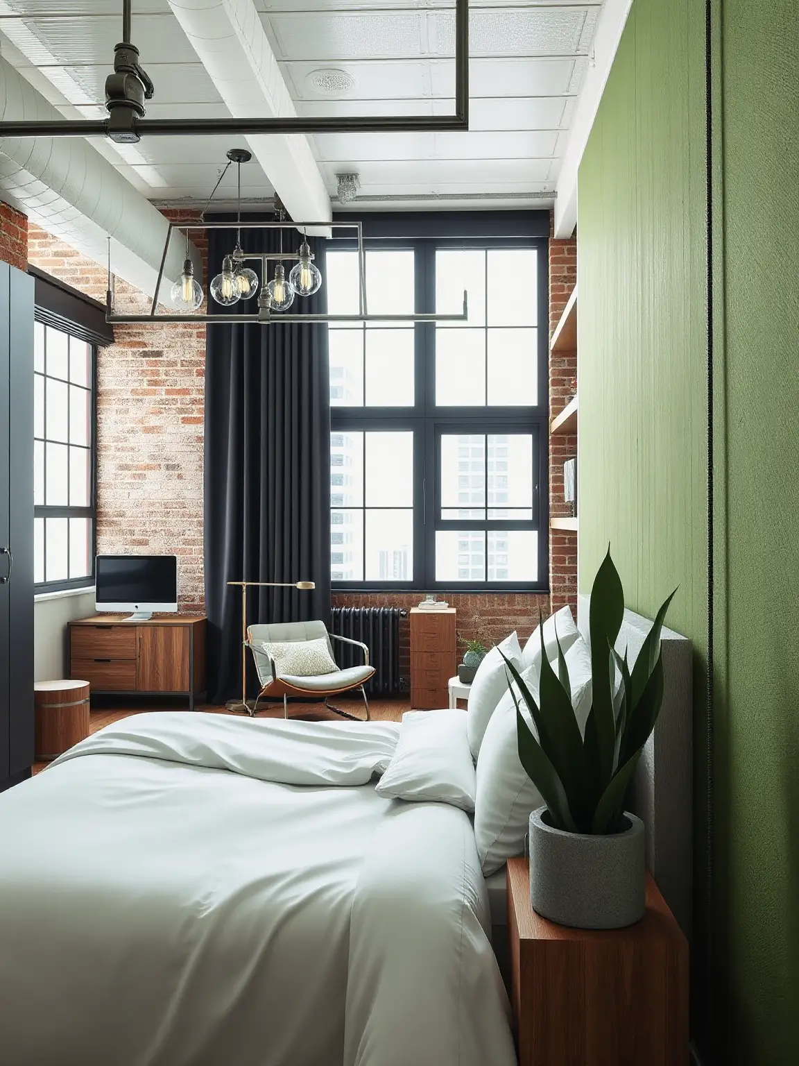 Industrial Green Loft A Modern Urban Oasis