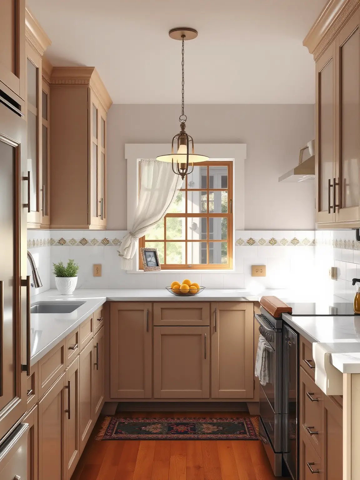 Timeless Elegance Shaker-Style Beige Cabinets