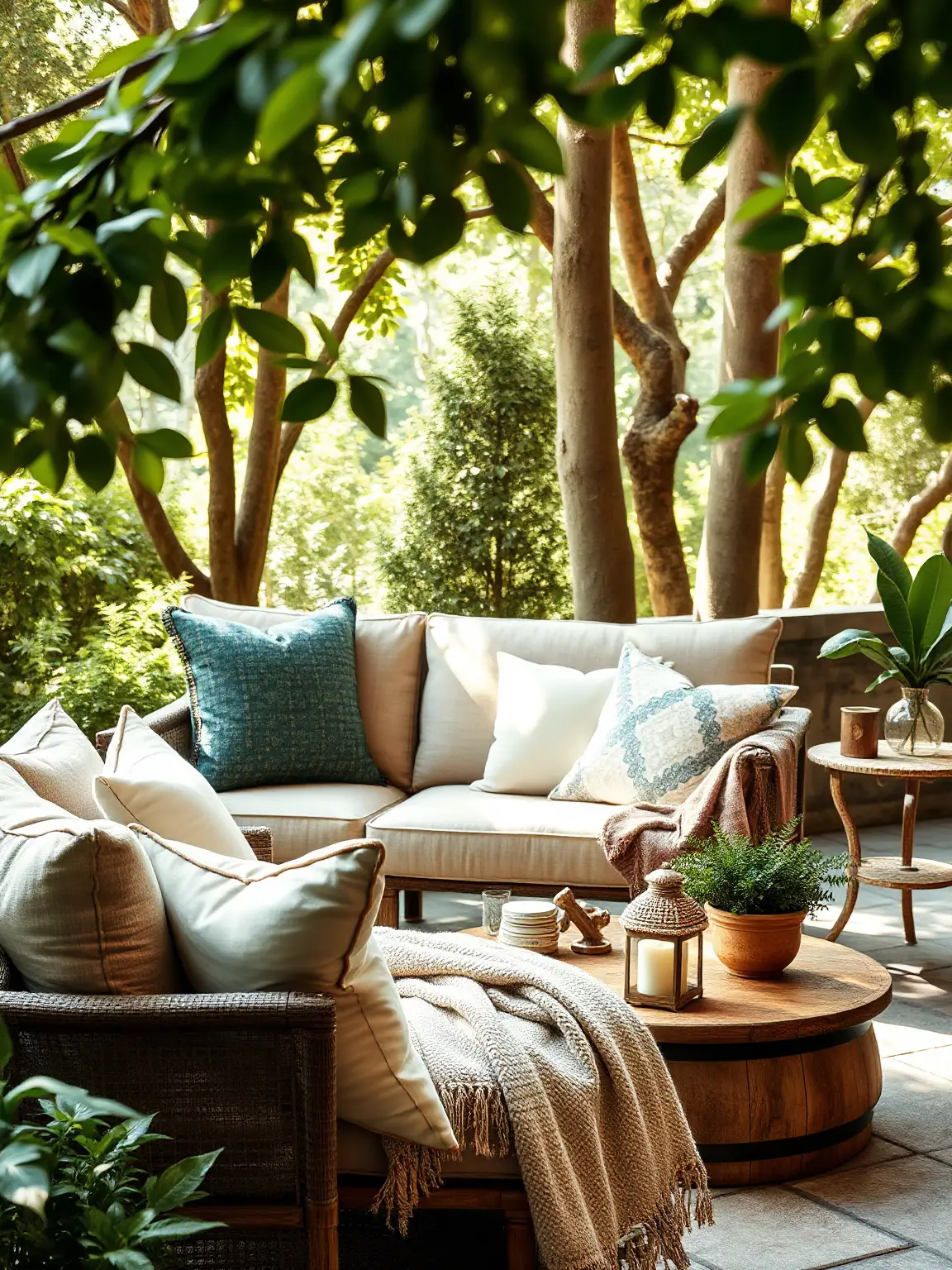 Create a Cozy Lounge with Soft Cushions and Throws