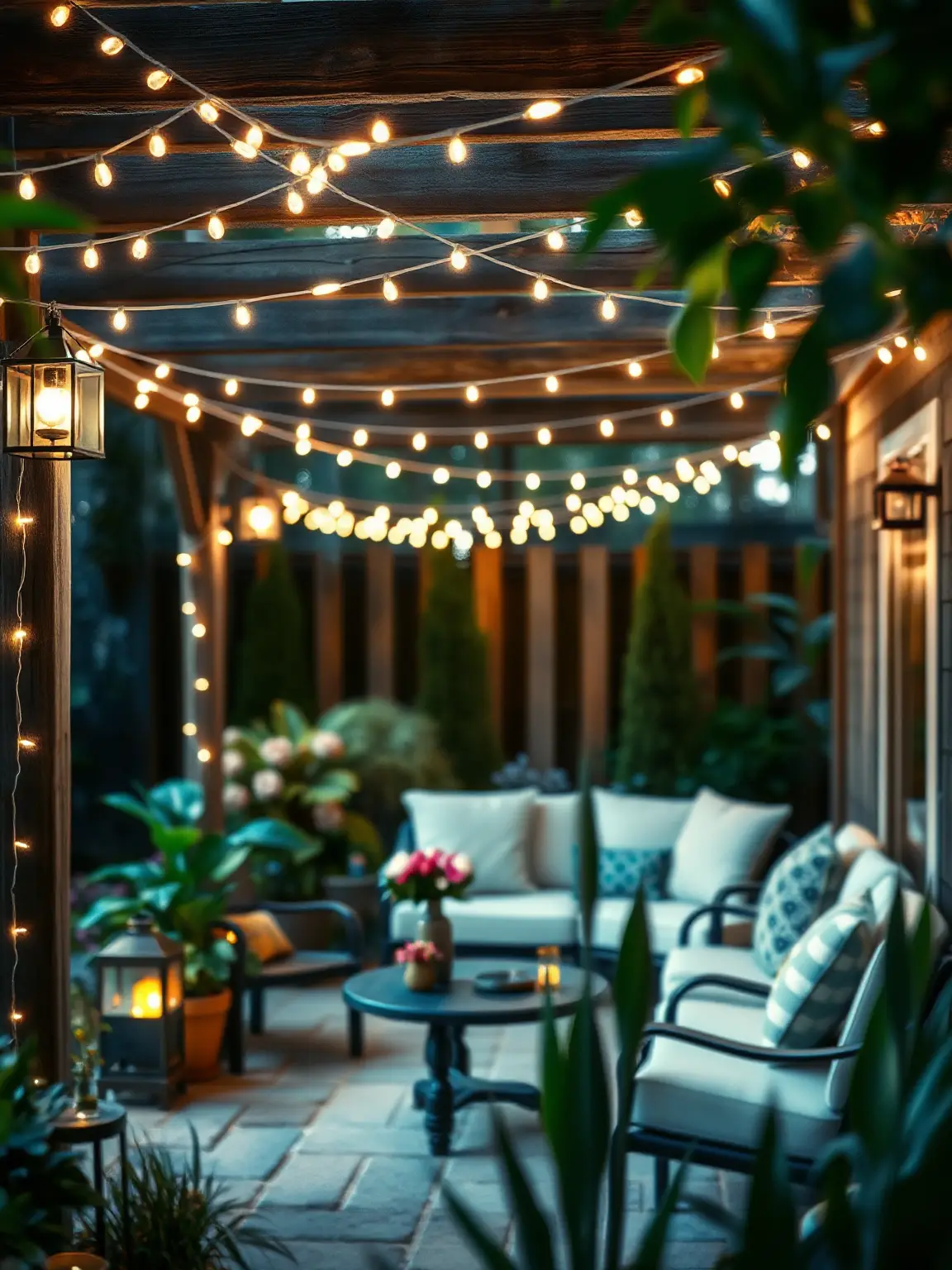 Hang String Lights for a Magical Evening Glow