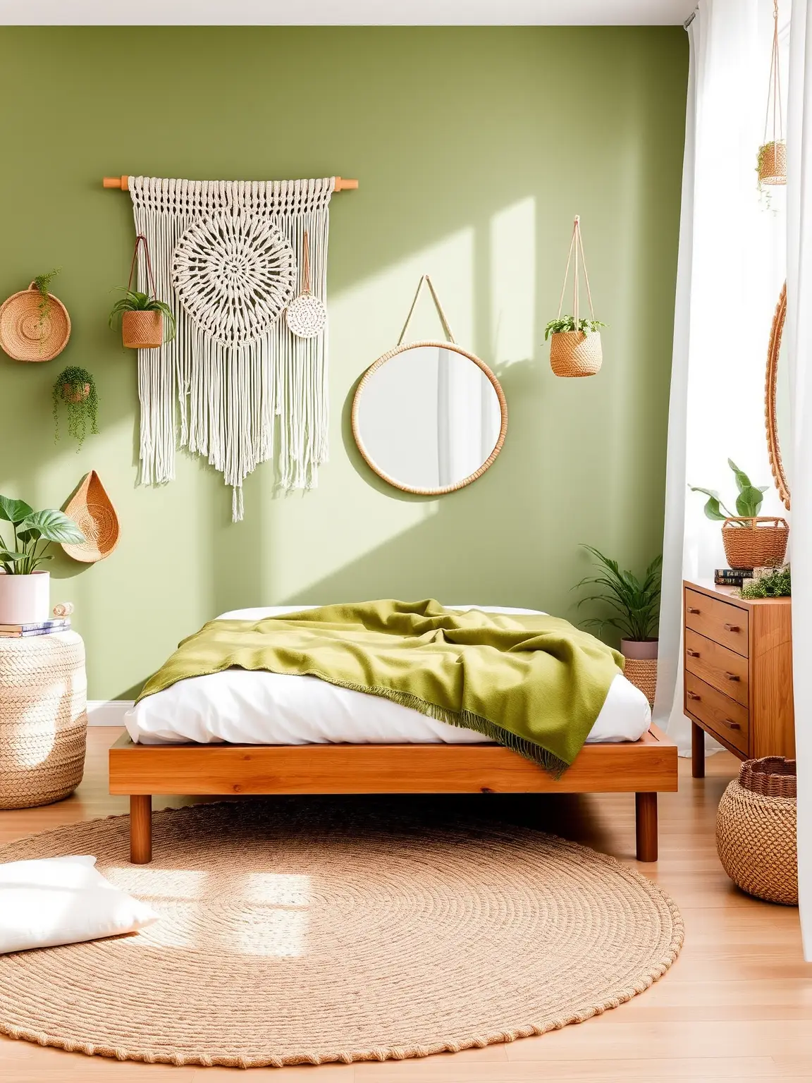 Design a Relaxed Boho Haven with Avocado Green Elements