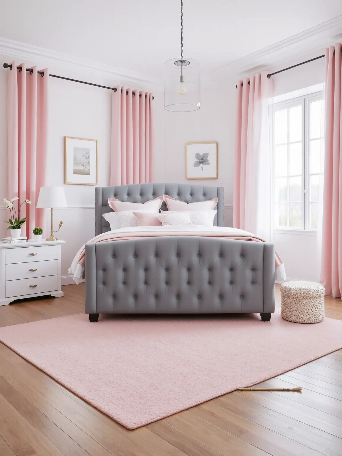 Blush and Grey Bedroom Harmony