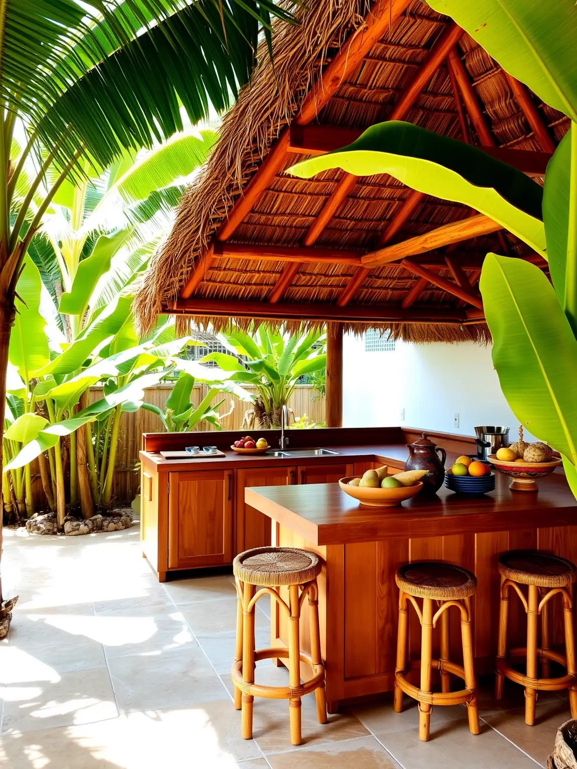 Tropical Retreat Lush Outdoor Kitchens for a Relaxing Escape