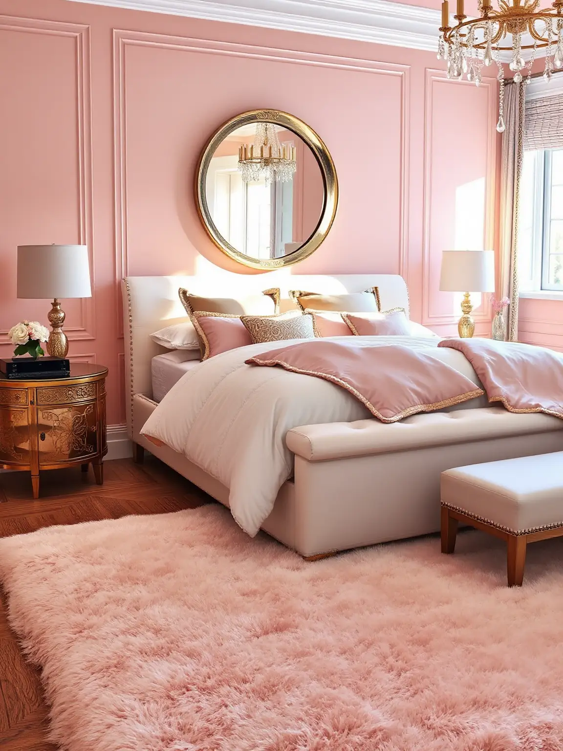 Elegant Blush Pink Bedroom Design