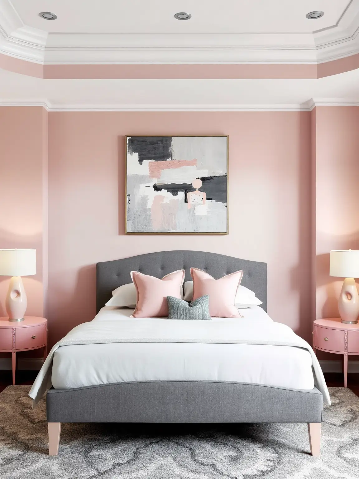 Harmonious Blend of Pink and Grey