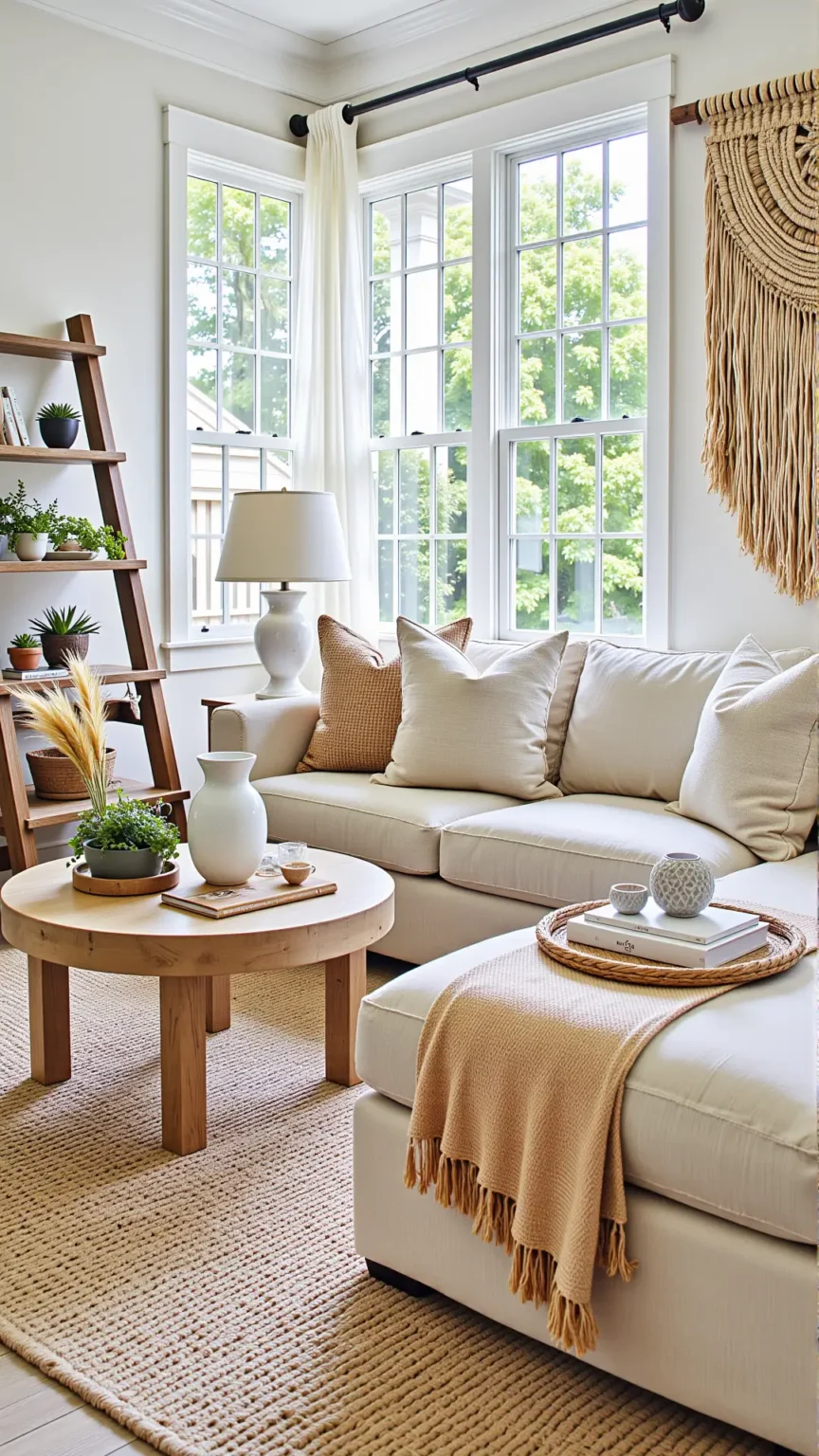 Create a Light and Airy Boho Coastal Living Room with Neutral Tones