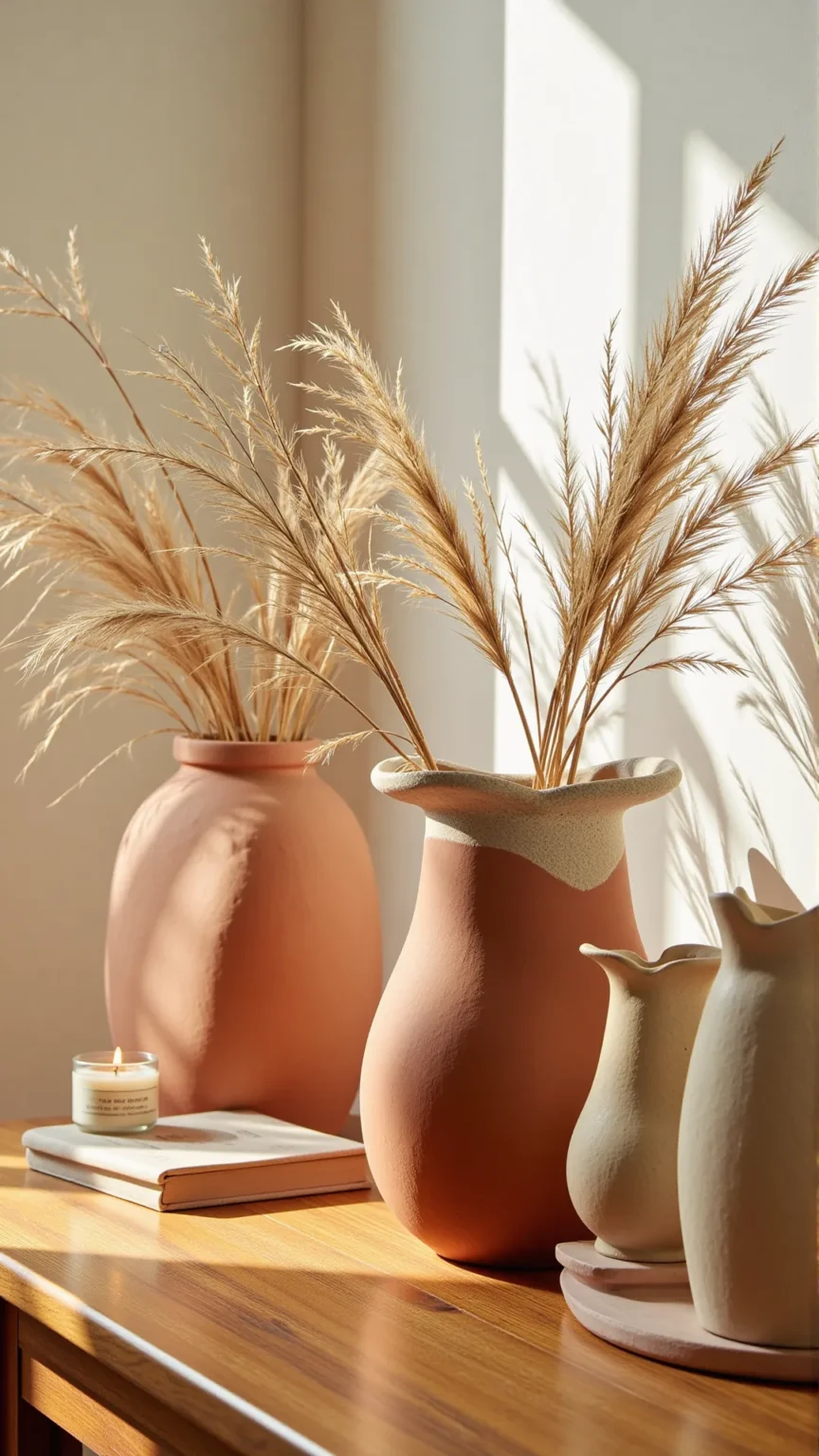 Earth Toned Ceramic Vases & Handmade Pottery